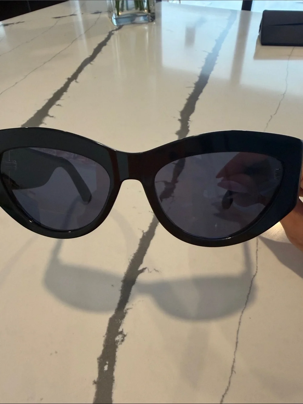 Dior Black Cat-Eye Sunglasses with Dark Lenses